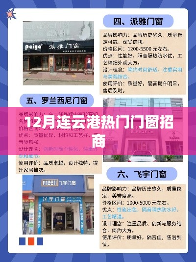 12月连云港热门门窗招商信息,商机不容错过